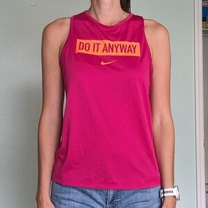 B1G1 Free Tops! Nike 'do it anyway' pink workout tank size small